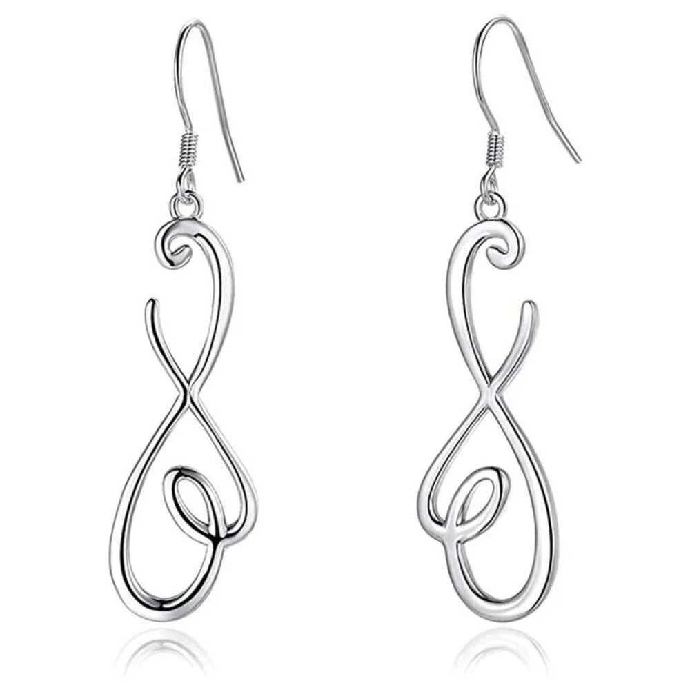 New 925 Sterling Silver Infinity Open Heart Drops